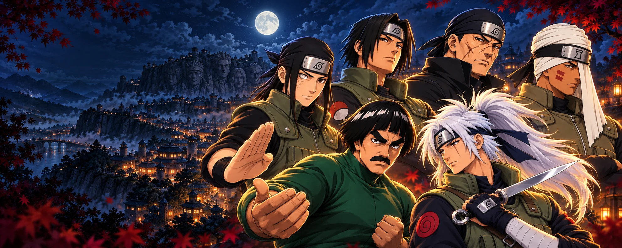Ibiki, Baki, Mukai, Fugaku, Maito Dai e Sakumo